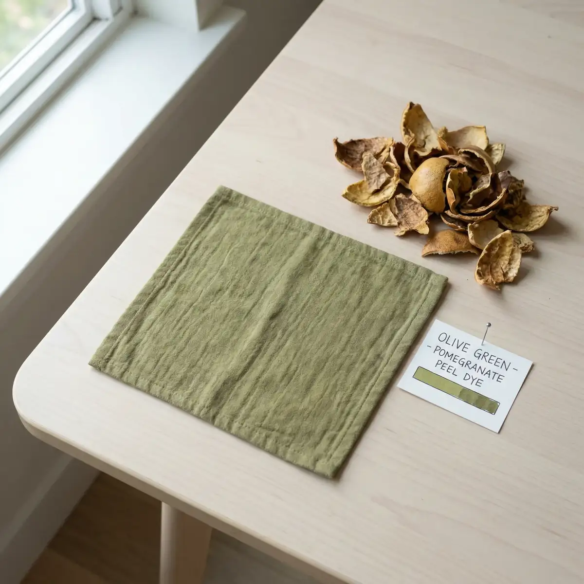 石榴皮 - 天然橄榄绿植物染料 | 麻豆